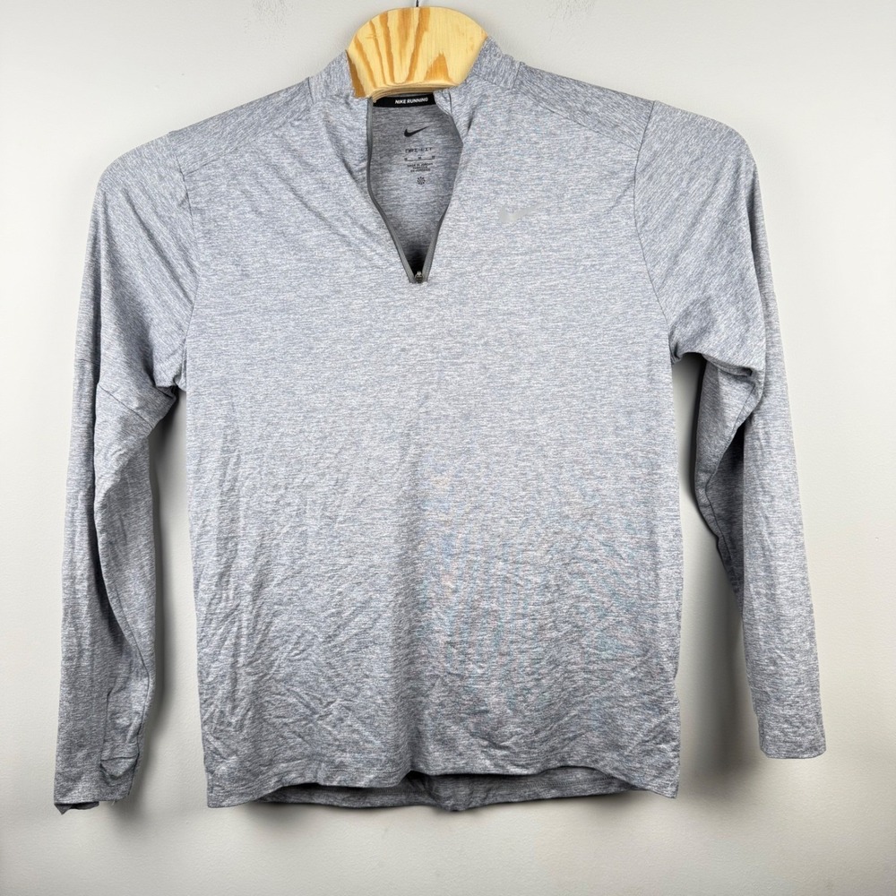 Nike Running Dri-FIT 1/2 Zip Pullover Top Men Medium Gray Performance Activewear